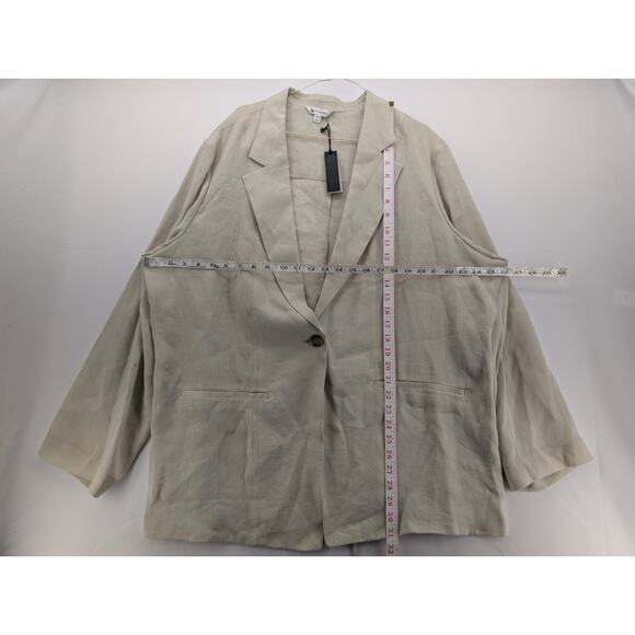 NWT Banana Republic Linen-Viscose Open-Back Blazer in Natural Beige size XXL - Picture 8 of 9